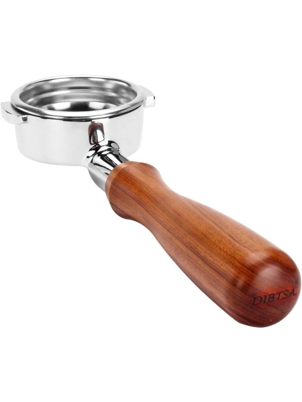 58mm Bottomless Portafilter for E61 Espresso Machines, Wooden Handle & Steel